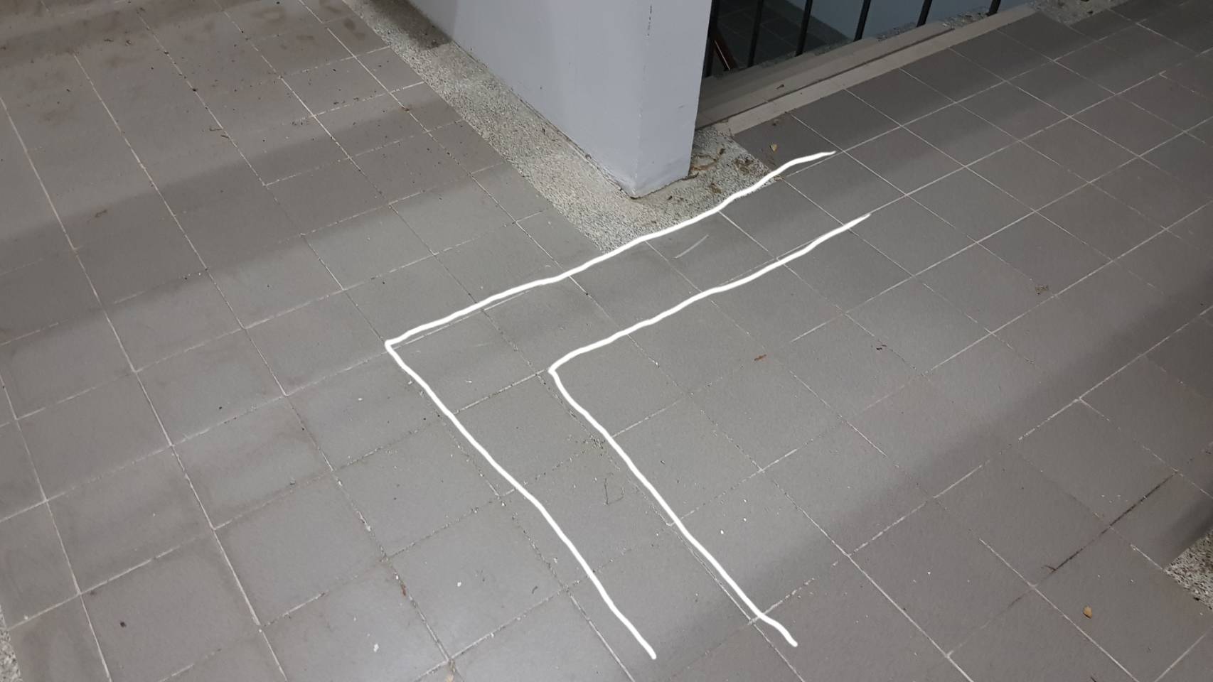 新店區公所B1F梯間導水作業